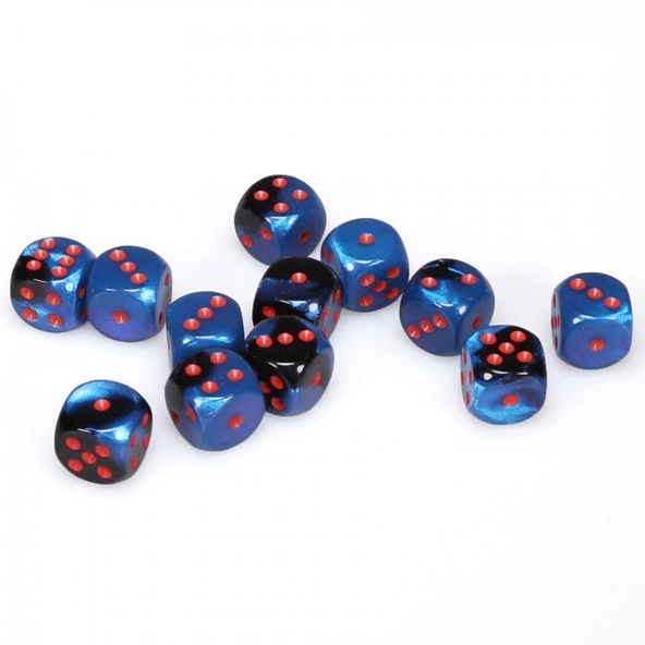 12 d6 Dice Chessex Gemini Polyhedral BLACK STARLIGHT 26658 Dadi immagine 1