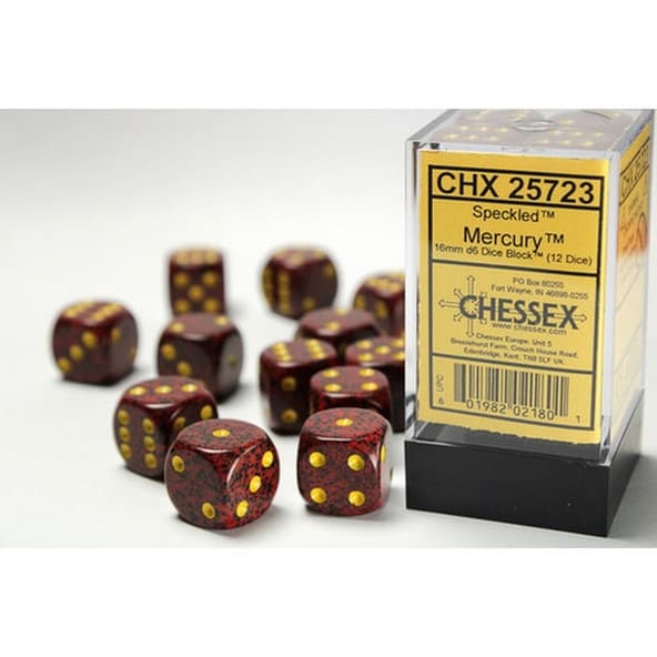 12 d6 Dice Chessex SPECKLED MERCURY 25723 Dadi immagine 1