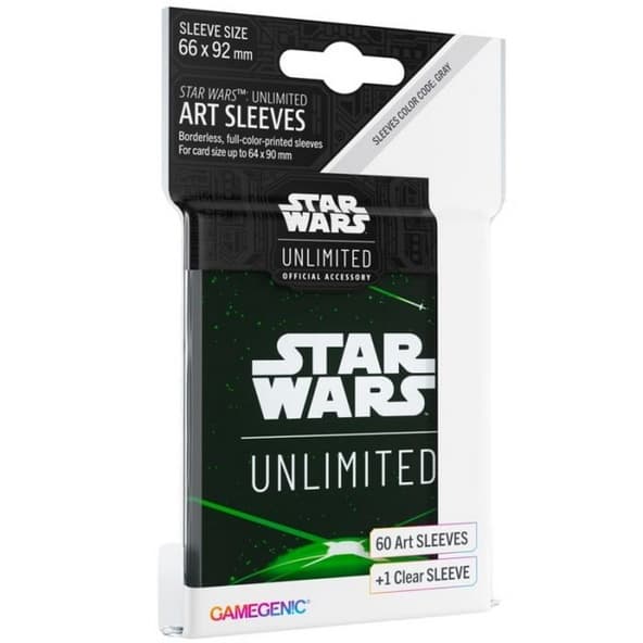 60+1 Sleeves Gamegenic 66x92 Star Wars Unlimited ART SLEEVES CARD BACK GREEN Bustine Protettive immagine 1