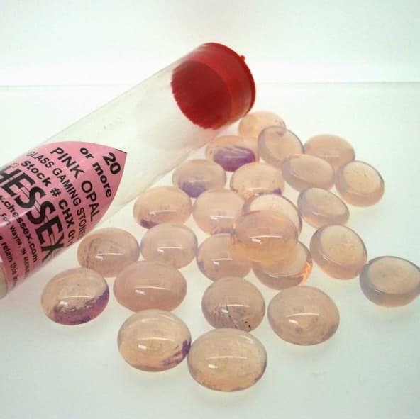 20+ Glass Gaming Stones Chessex PINK OPAL Token Counter Pietrine Trasparenti immagine 1