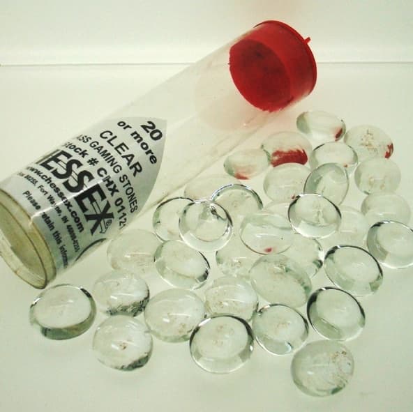 20+ Glass Gaming Stones Chessex CLEAR Token Counter Pietrine Trasparenti immagine 1