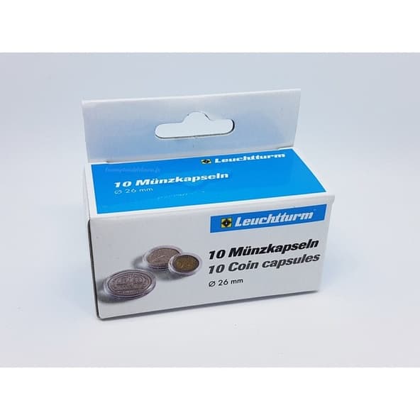 10 Coin Capsule Pack 26 mm Contenitori per Monete o Token immagine 1